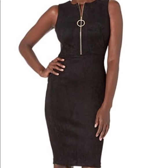 Calvin Klein sleeveless black dress with gold zipper detail - Picture 5 of 6